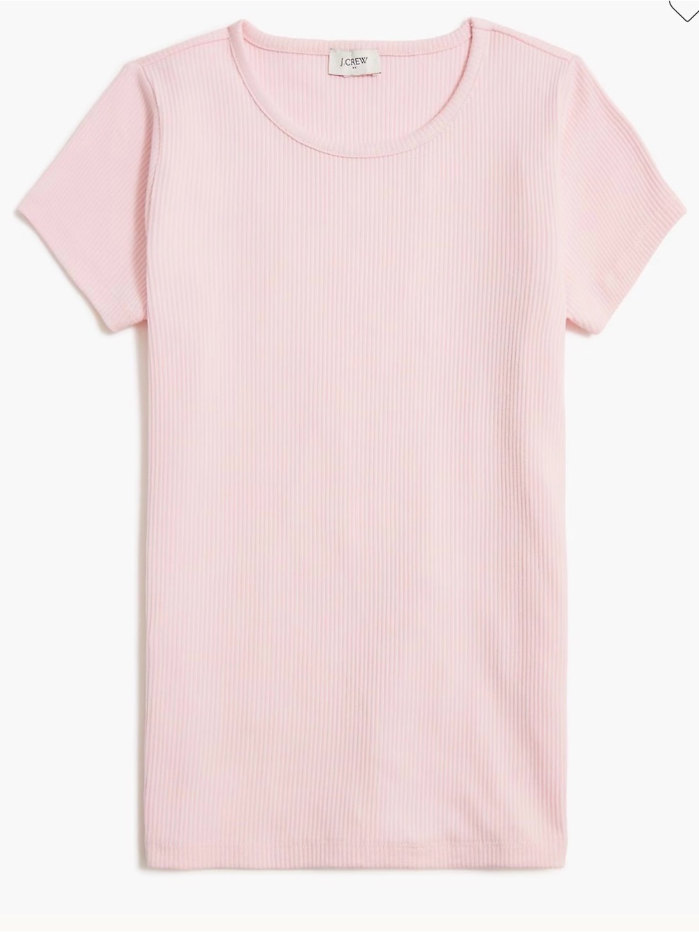 J. Crew Ribbed Crewneck Tee in Pale Pink